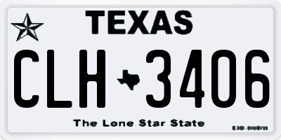 TX license plate CLH3406