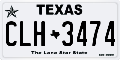 TX license plate CLH3474