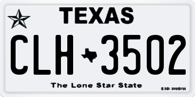 TX license plate CLH3502