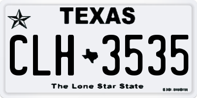TX license plate CLH3535
