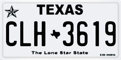 TX license plate CLH3619