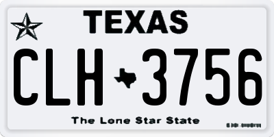 TX license plate CLH3756