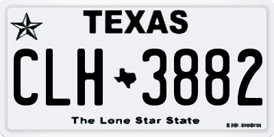 TX license plate CLH3882