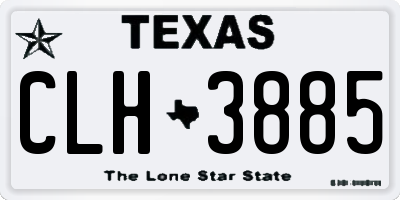 TX license plate CLH3885