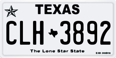 TX license plate CLH3892
