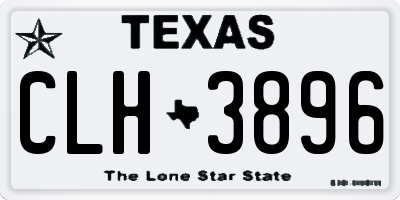 TX license plate CLH3896