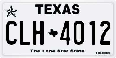 TX license plate CLH4012