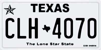 TX license plate CLH4070