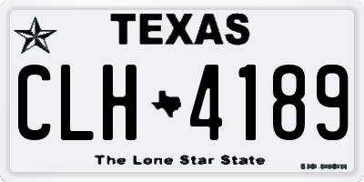 TX license plate CLH4189