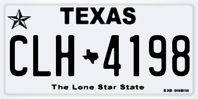 TX license plate CLH4198