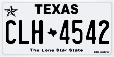 TX license plate CLH4542