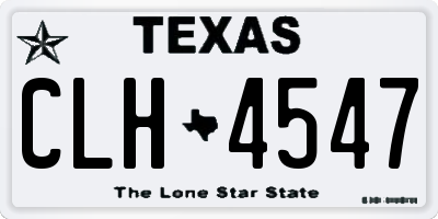TX license plate CLH4547