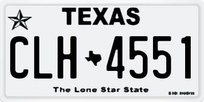 TX license plate CLH4551