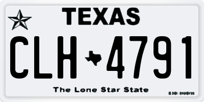 TX license plate CLH4791