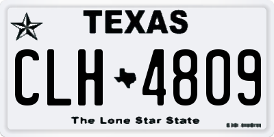 TX license plate CLH4809