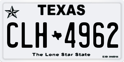 TX license plate CLH4962