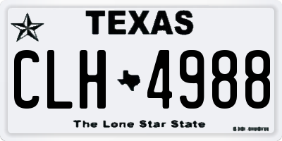 TX license plate CLH4988