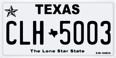 TX license plate CLH5003