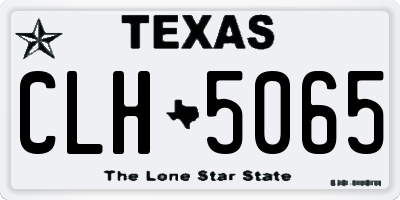 TX license plate CLH5065