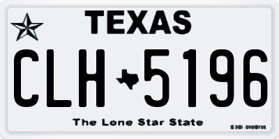 TX license plate CLH5196