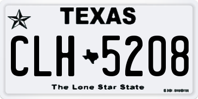 TX license plate CLH5208