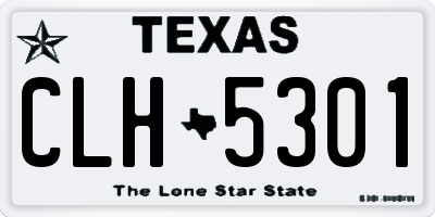 TX license plate CLH5301