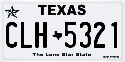 TX license plate CLH5321