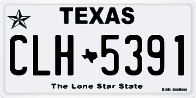 TX license plate CLH5391