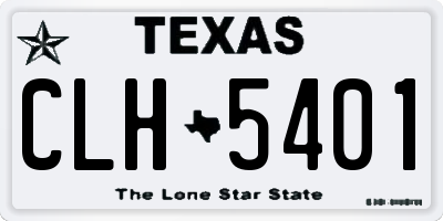 TX license plate CLH5401