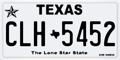 TX license plate CLH5452