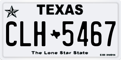 TX license plate CLH5467
