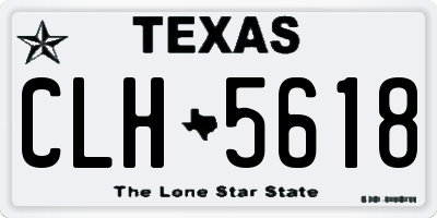 TX license plate CLH5618