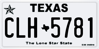 TX license plate CLH5781