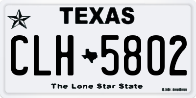 TX license plate CLH5802