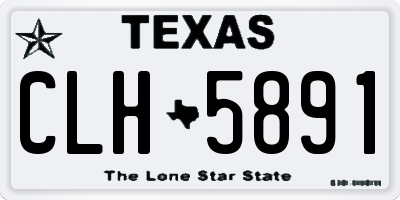 TX license plate CLH5891