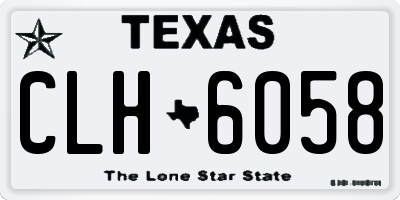 TX license plate CLH6058