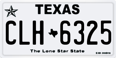 TX license plate CLH6325