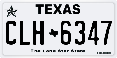 TX license plate CLH6347