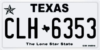TX license plate CLH6353
