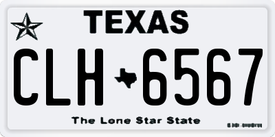 TX license plate CLH6567