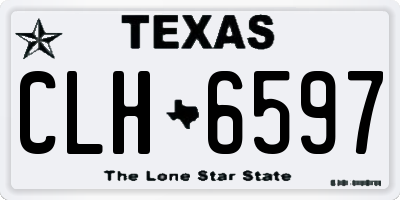 TX license plate CLH6597