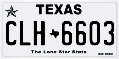 TX license plate CLH6603