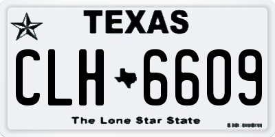 TX license plate CLH6609
