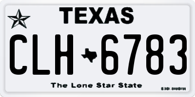 TX license plate CLH6783