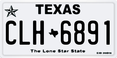 TX license plate CLH6891