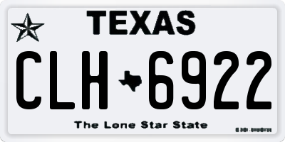 TX license plate CLH6922