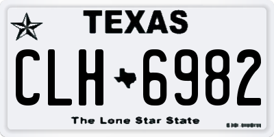 TX license plate CLH6982