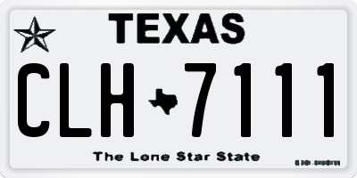 TX license plate CLH7111
