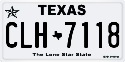TX license plate CLH7118