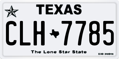 TX license plate CLH7785
